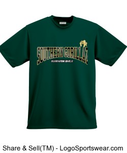 Southern Gorillaz T-Shirt (Hunter Green/Black/Gold) Design Zoom